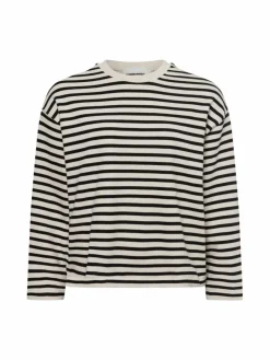 ARMEDANGELS Sweatshirts & Sweatjacken*Damen Sweatshirt - Frankaa Maarlen schwarz beige gestreift