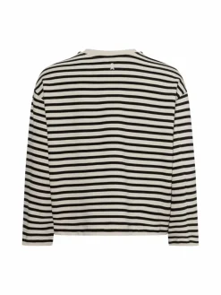 ARMEDANGELS Sweatshirts & Sweatjacken*Damen Sweatshirt - Frankaa Maarlen schwarz beige gestreift