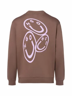 HUGO BLUE Sweatshirts & Sweatjacken*Damen Sweatshirt - Oversized Crew_B_3 braun rosa bedruckt