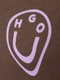 HUGO BLUE Sweatshirts & Sweatjacken*Damen Sweatshirt - Oversized Crew_B_3 braun rosa bedruckt