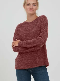 OXMO Sweatshirts & Sweatjacken*Damen Sweatshirt - OXBenta rot meliert