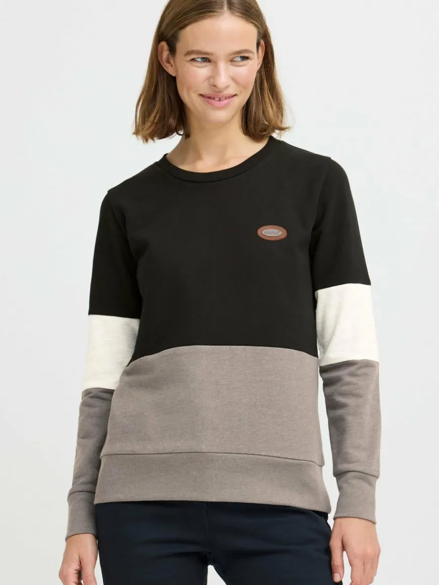 OXMO Sweatshirts & Sweatjacken*Damen Sweatshirt - OXTrine schwarz gemustert