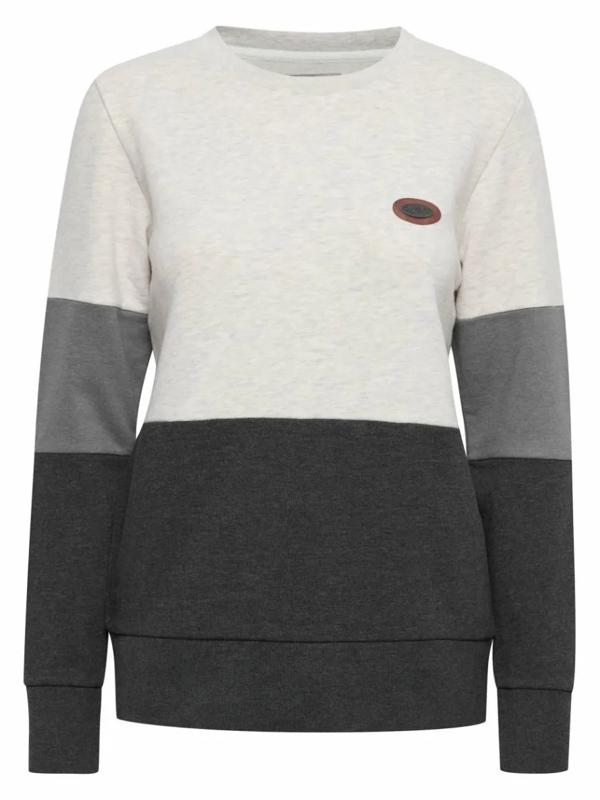 OXMO Sweatshirts & Sweatjacken*Damen Sweatshirt - OXTrine grau gemustert
