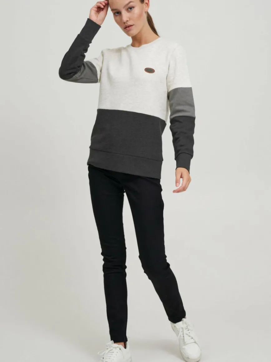 OXMO Sweatshirts & Sweatjacken*Damen Sweatshirt - OXTrine grau gemustert