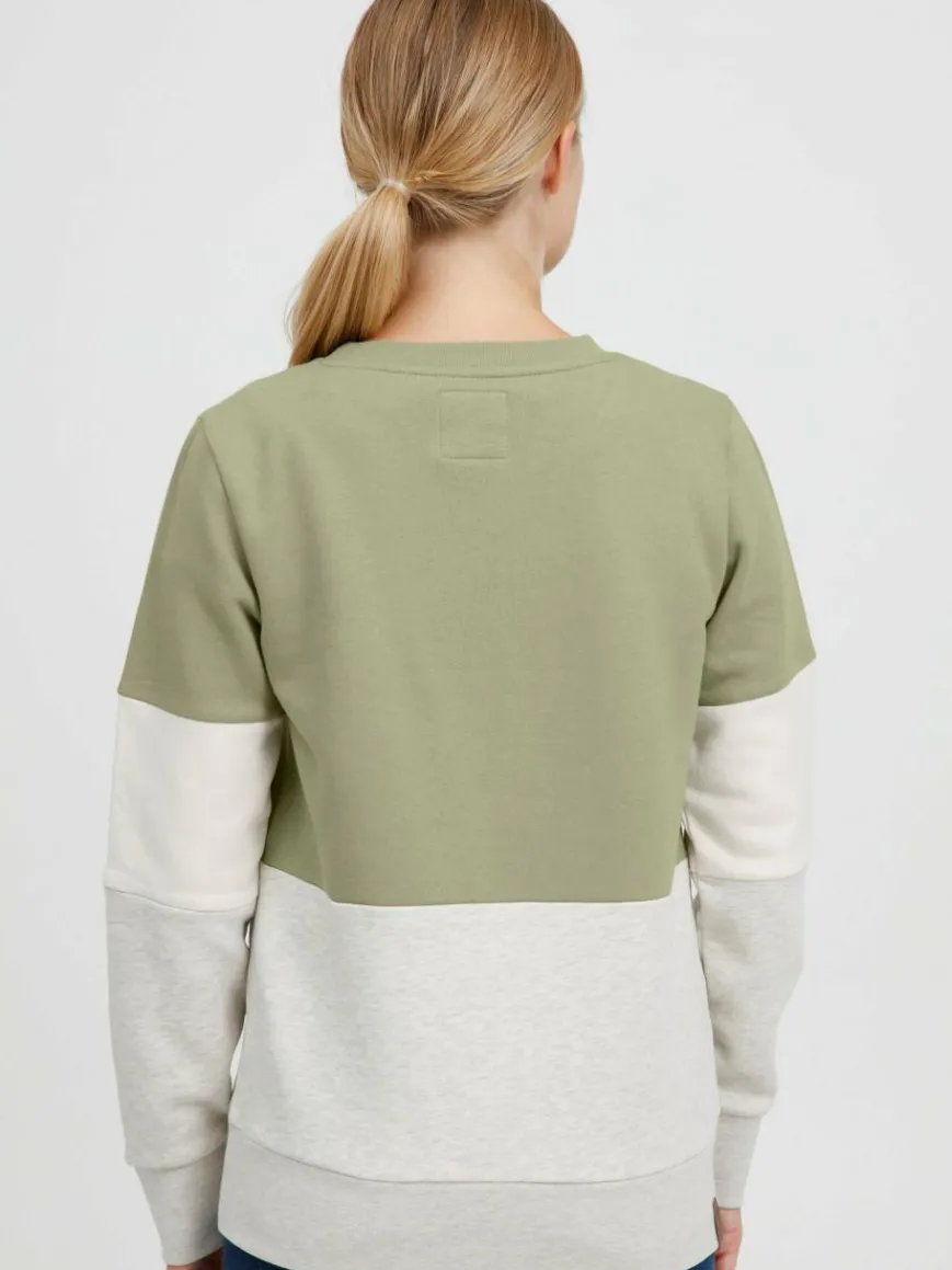 OXMO Sweatshirts & Sweatjacken*Damen Sweatshirt - OXTrine grün gemustert