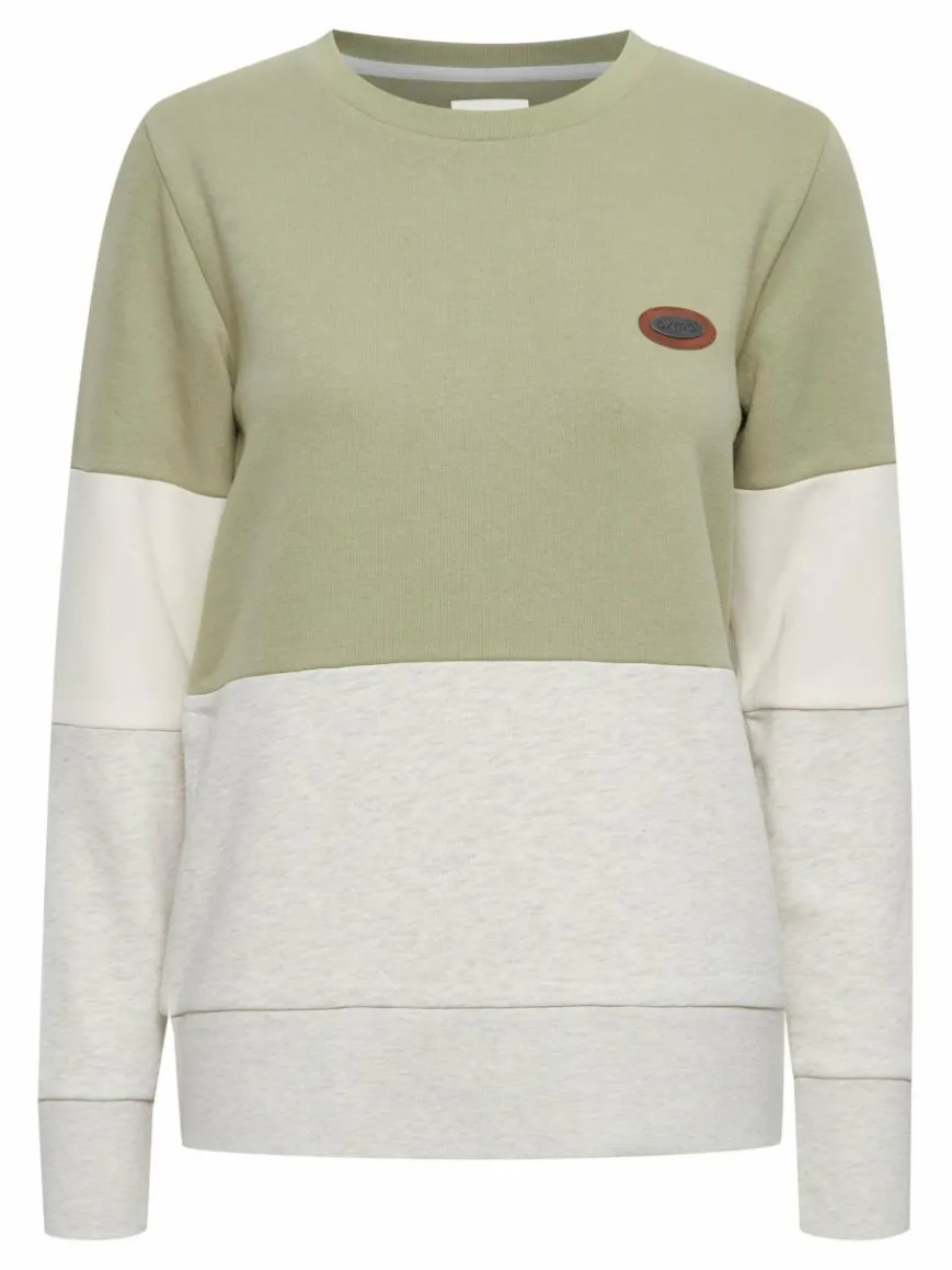 OXMO Sweatshirts & Sweatjacken*Damen Sweatshirt - OXTrine grün gemustert
