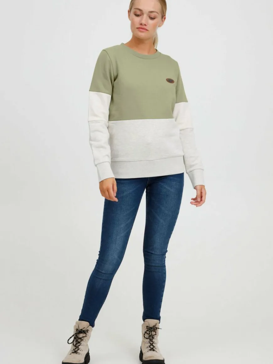OXMO Sweatshirts & Sweatjacken*Damen Sweatshirt - OXTrine grün gemustert