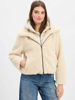 Amber & June Jacken & Westen*Damen Teddyfell-Jacke ecru uni