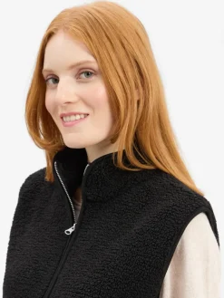 Marie Lund Jacken & Westen*Damen Teddyfell-Weste schwarz uni