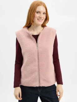 Marie Lund Collection Jacken & Westen*Damen Teddyfell-Weste altrosa uni