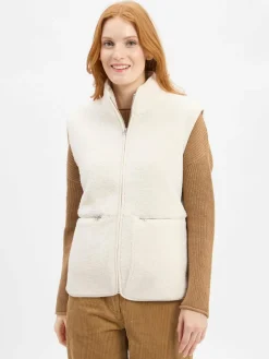 Marie Lund Jacken & Westen*Damen Teddyfell-Weste ecru uni