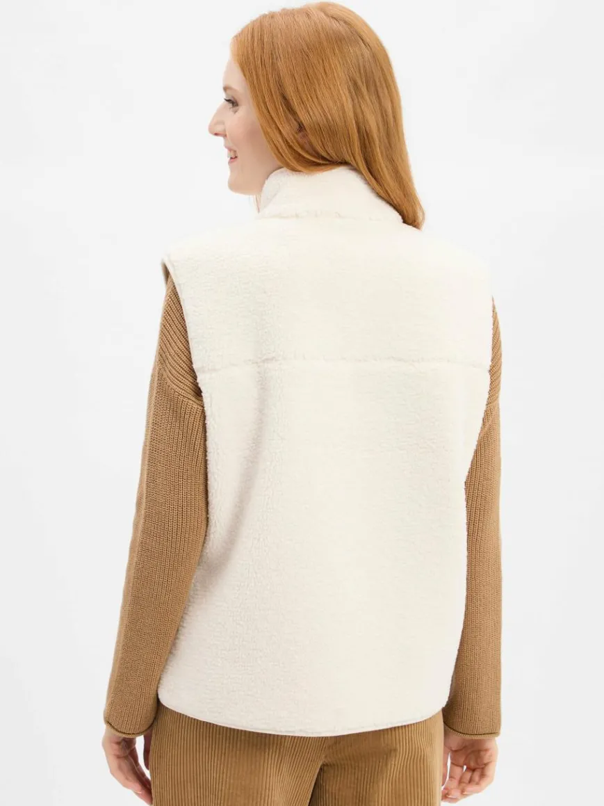 Marie Lund Jacken & Westen*Damen Teddyfell-Weste ecru uni