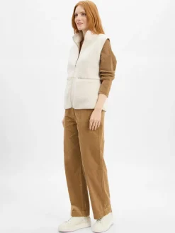 Marie Lund Jacken & Westen*Damen Teddyfell-Weste ecru uni