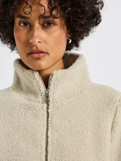 Street One Jacken & Westen*Damen Teddy-Jacke beige uni