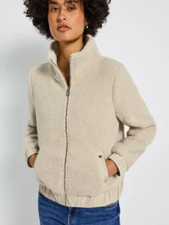 Street One Jacken & Westen*Damen Teddy-Jacke beige uni