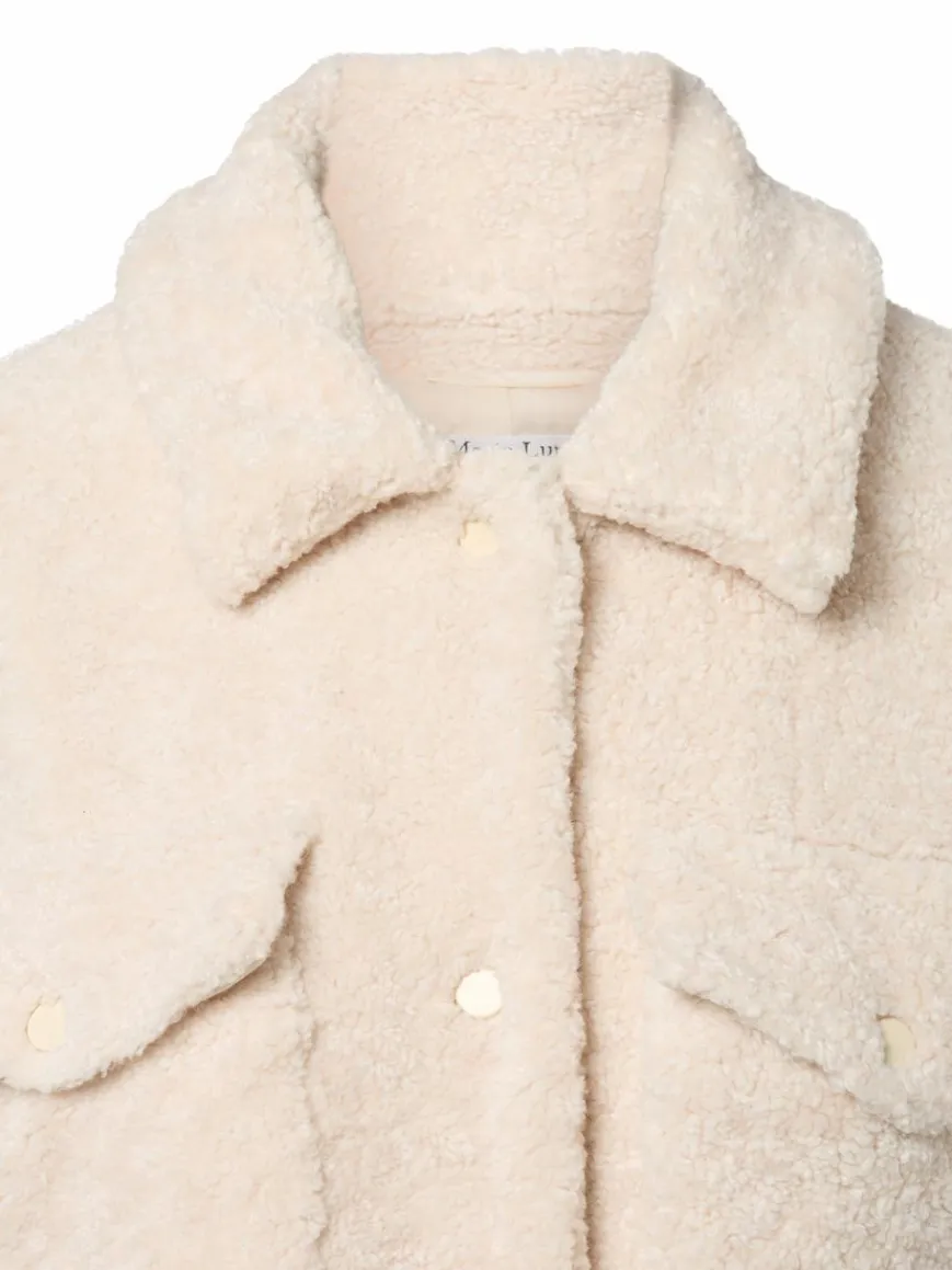 Marie Lund Jacken & Westen*Damen Teddyjacke ecru uni