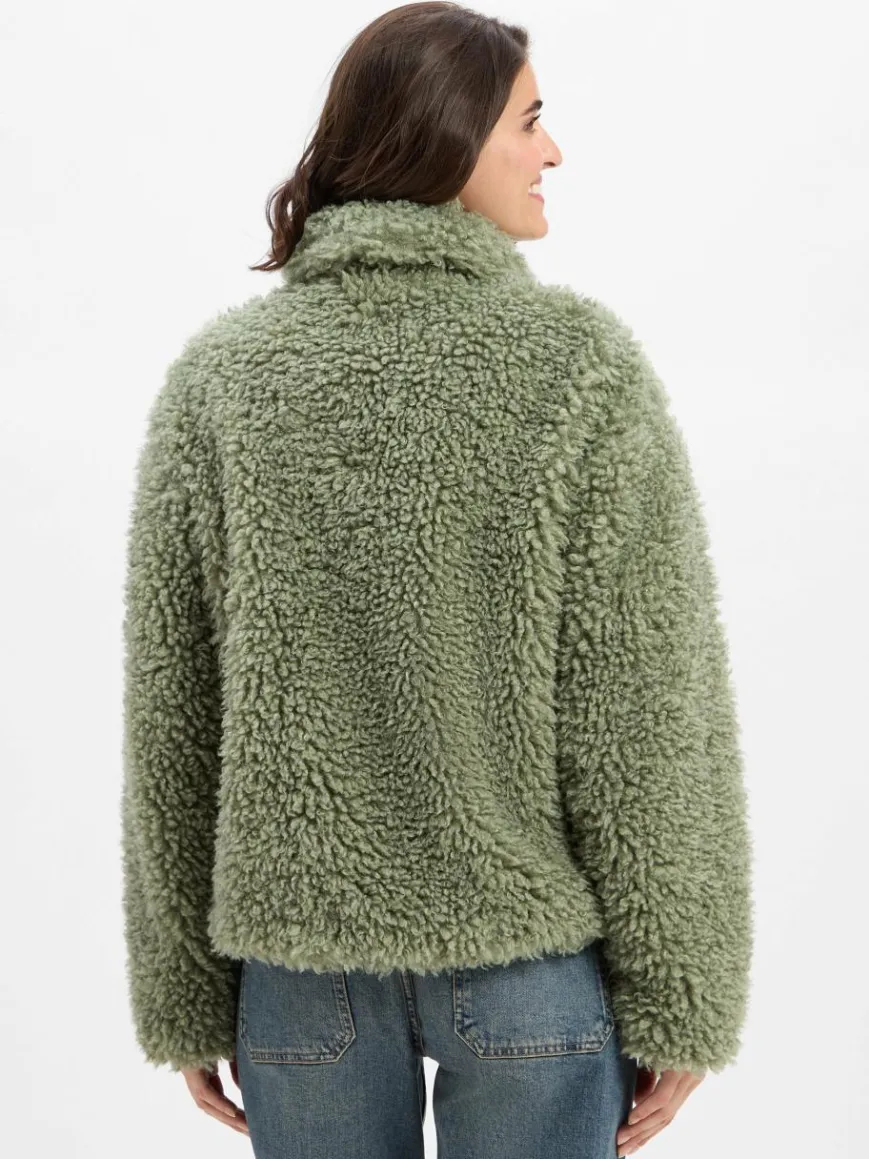 Amber & June Jacken & Westen*Damen Teddyjacke erbse uni