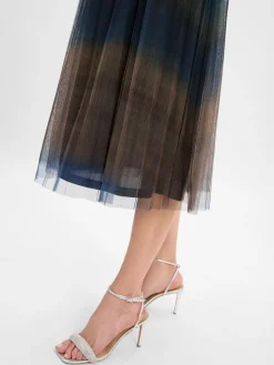 More & More Röcke*Damen Tüllrock marine oliv gemustert