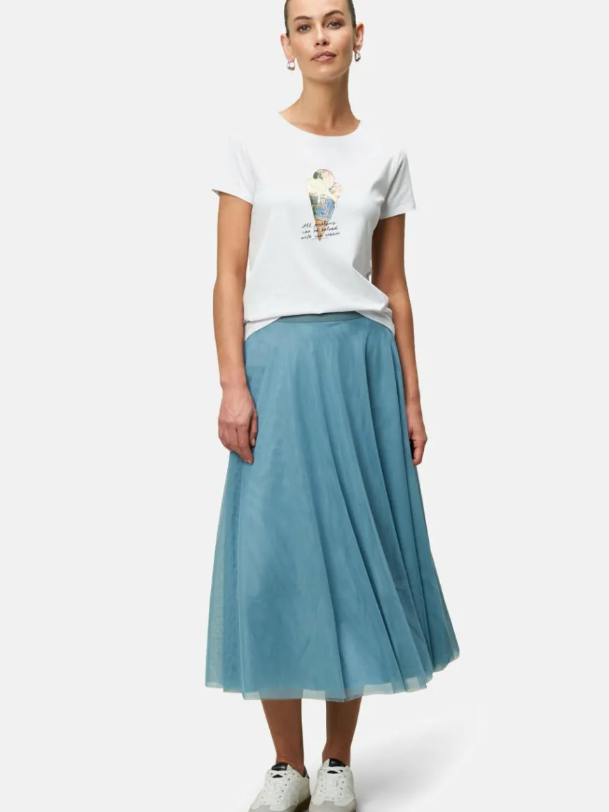 zero Röcke*Damen Tüllrock hellblau blau uni