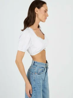 JCC Blusen*Damen Trachtenbluse weiß uni