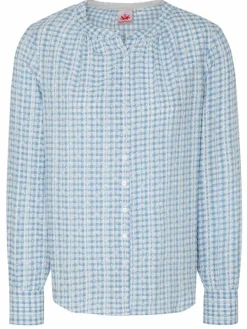 Spieth & Wenksy Blusen*Damen Trachtenbluse - Angela hellblau kariert