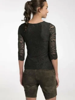 Spieth & Wenksy Blusen*Damen Trachtenblusen - Alheim grün uni