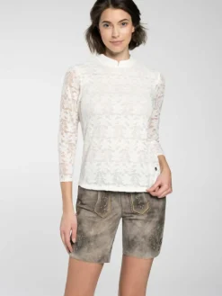 Spieth & Wenksy Blusen*Damen Trachtenblusen - Fleurette weiß uni