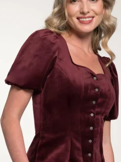 Spieth & Wenksy Blusen*Damen Trachtenmieder - Griffin rot uni