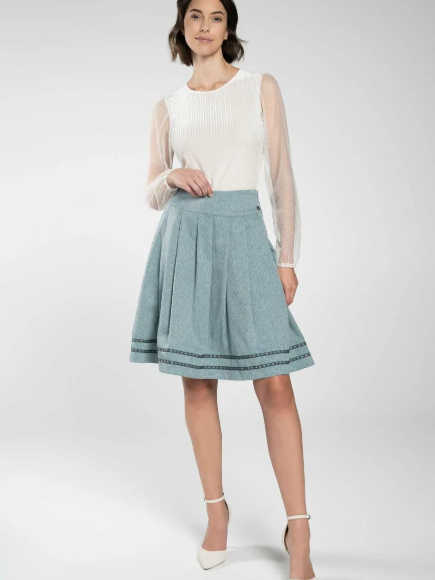 Spieth & Wenksy Röcke*Damen Trachtenrock - Flora türkis uni