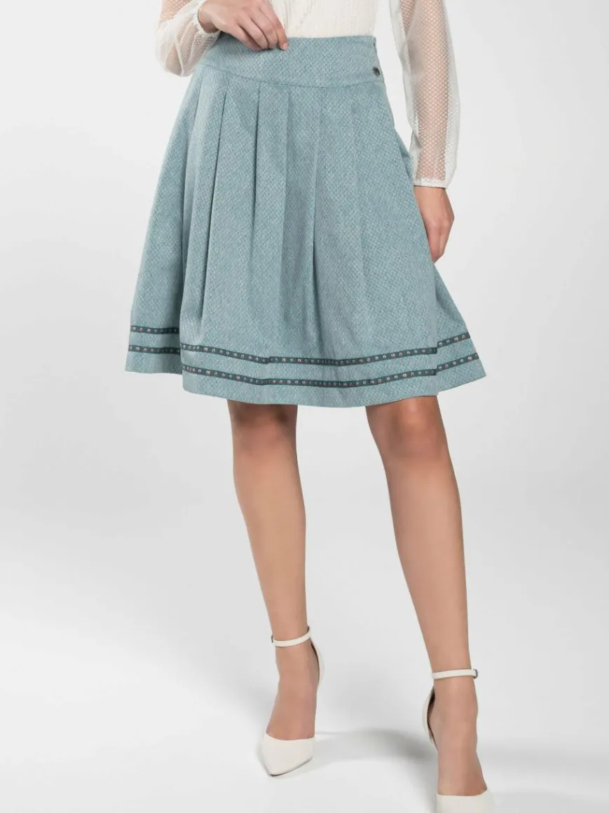 Spieth & Wenksy Röcke*Damen Trachtenrock - Flora türkis uni