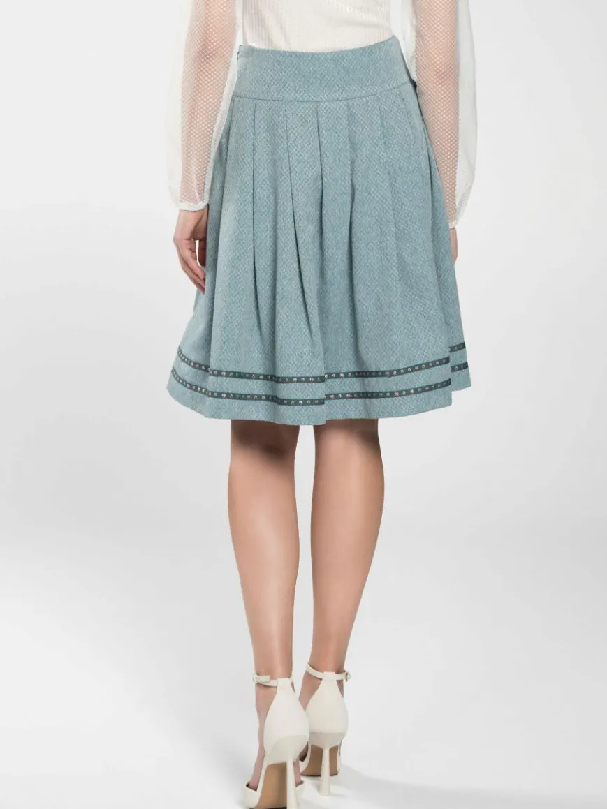 Spieth & Wenksy Röcke*Damen Trachtenrock - Flora türkis uni