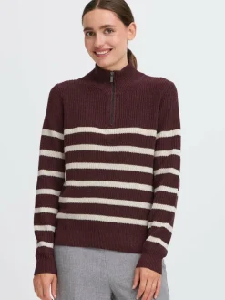 OXMO Sweatshirts & Sweatjacken*Damen Troyer - OXFSANVA lila gestreift