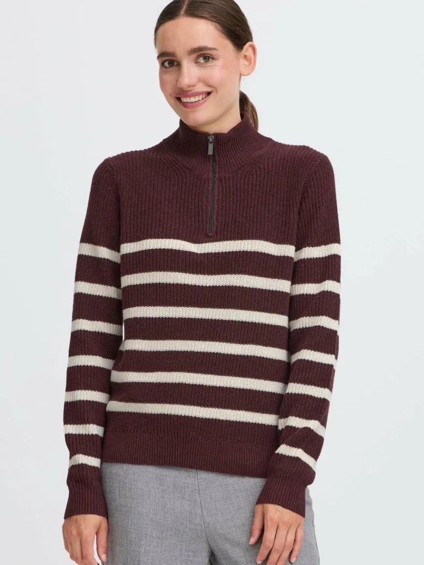 OXMO Sweatshirts & Sweatjacken*Damen Troyer - OXFSANVA lila gestreift