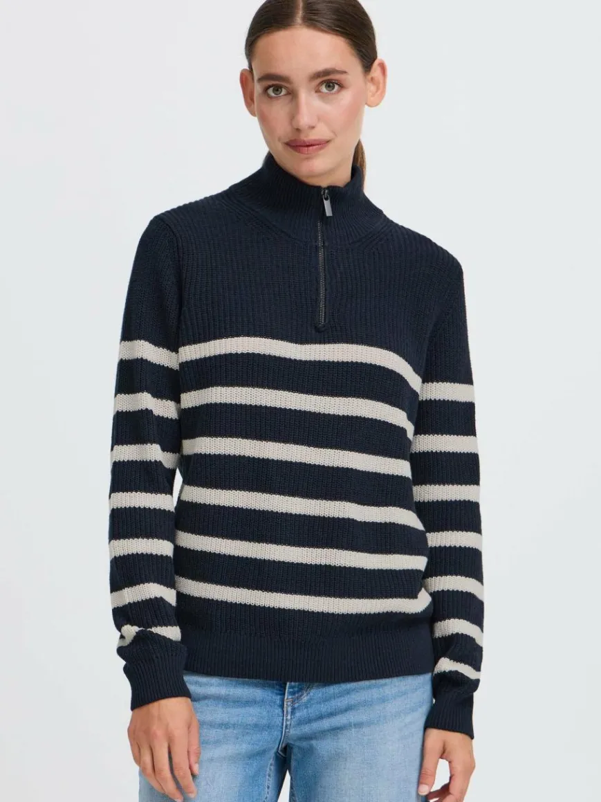 OXMO Sweatshirts & Sweatjacken*Damen Troyer - OXFSANVA indigo gestreift