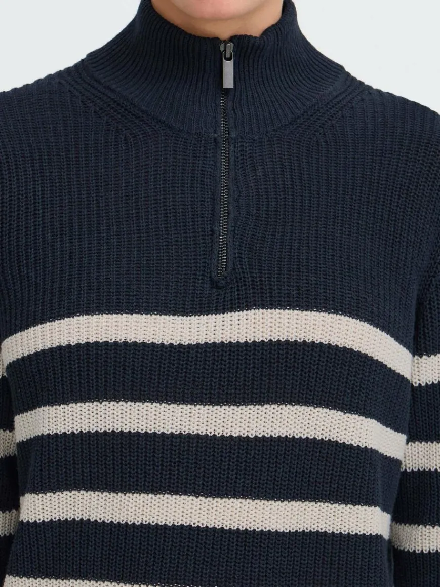 OXMO Sweatshirts & Sweatjacken*Damen Troyer - OXFSANVA indigo gestreift