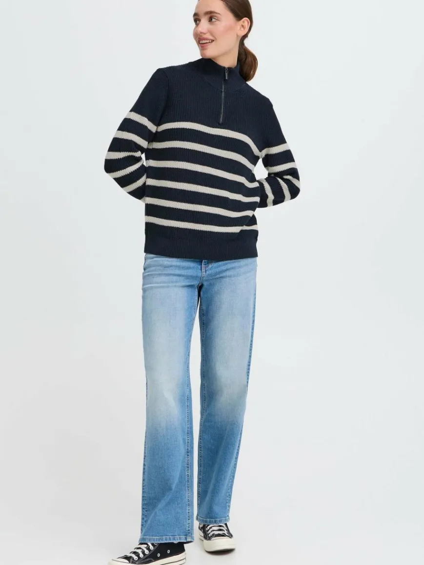 OXMO Sweatshirts & Sweatjacken*Damen Troyer - OXFSANVA indigo gestreift
