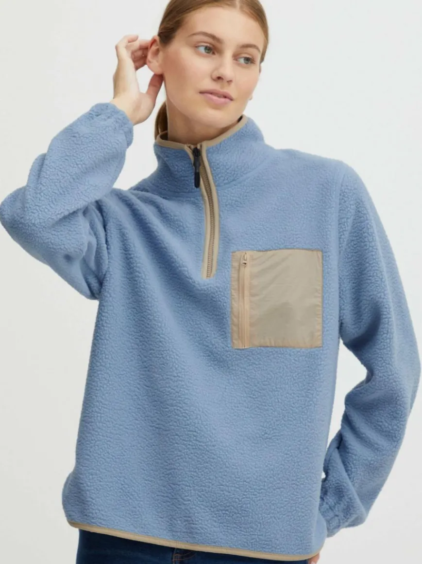 OXMO Sweatshirts & Sweatjacken*Damen Troyer - OXPiala blau gemustert