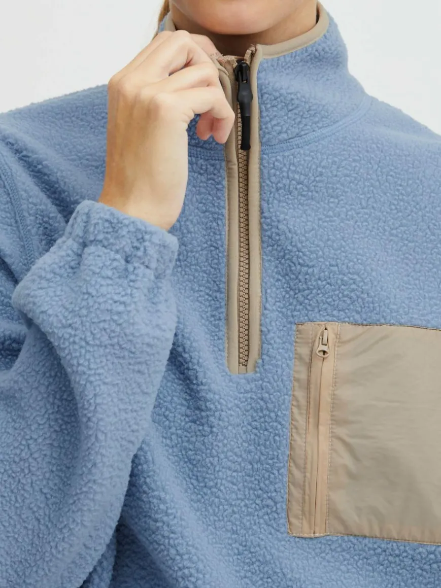 OXMO Sweatshirts & Sweatjacken*Damen Troyer - OXPiala blau gemustert