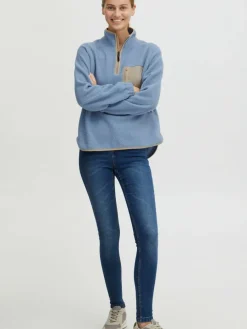 OXMO Sweatshirts & Sweatjacken*Damen Troyer - OXPiala blau gemustert