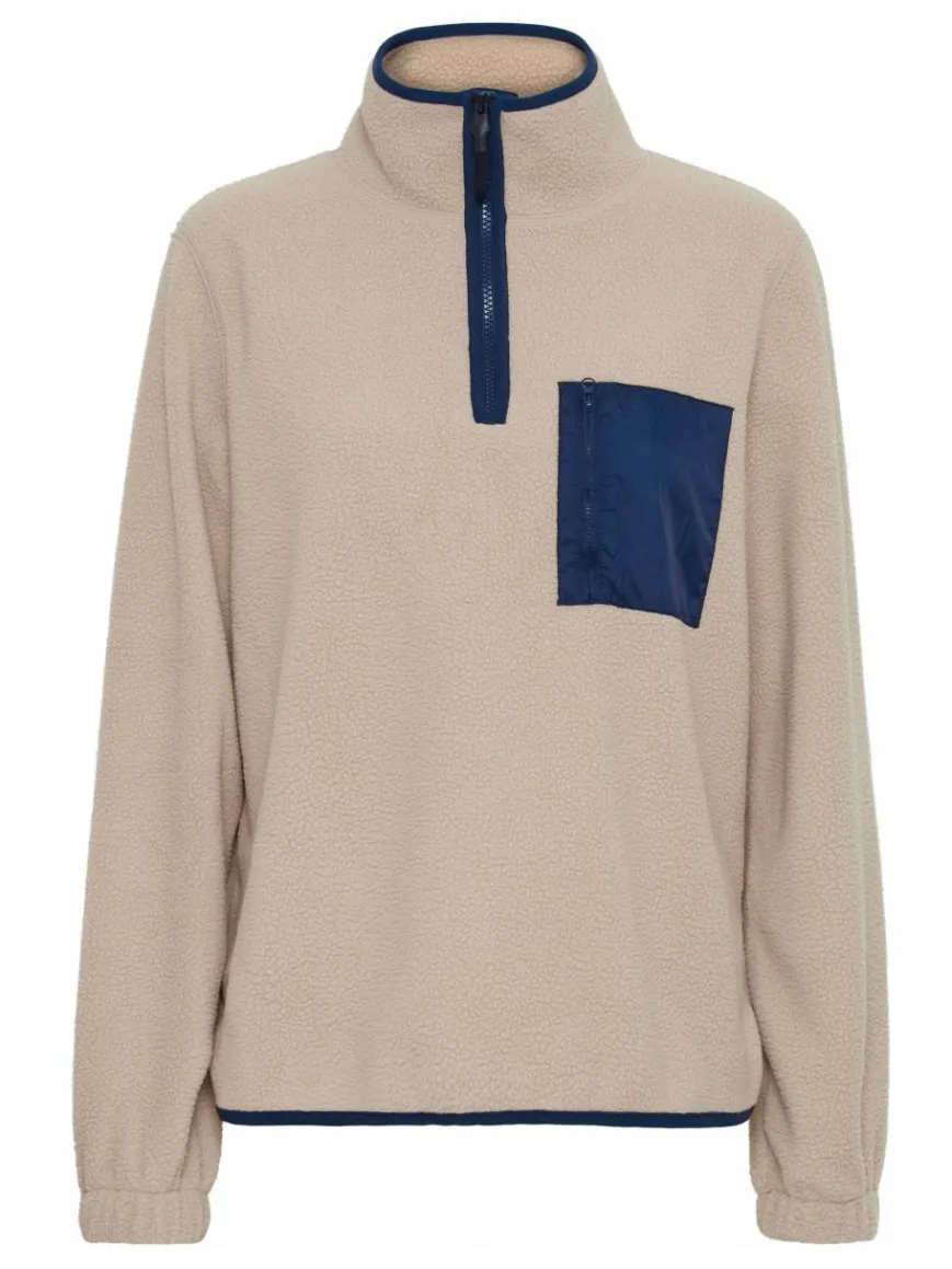 OXMO Sweatshirts & Sweatjacken*Damen Troyer - OXPiala beige gemustert