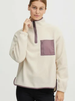 OXMO Sweatshirts & Sweatjacken*Damen Troyer - OXPiala beige gemustert