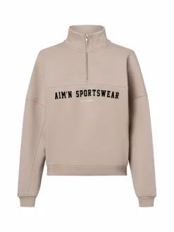 Aim'n Sweatshirts & Sweatjacken*Damen Troyer - Varsity Sweat Half Zip beige uni