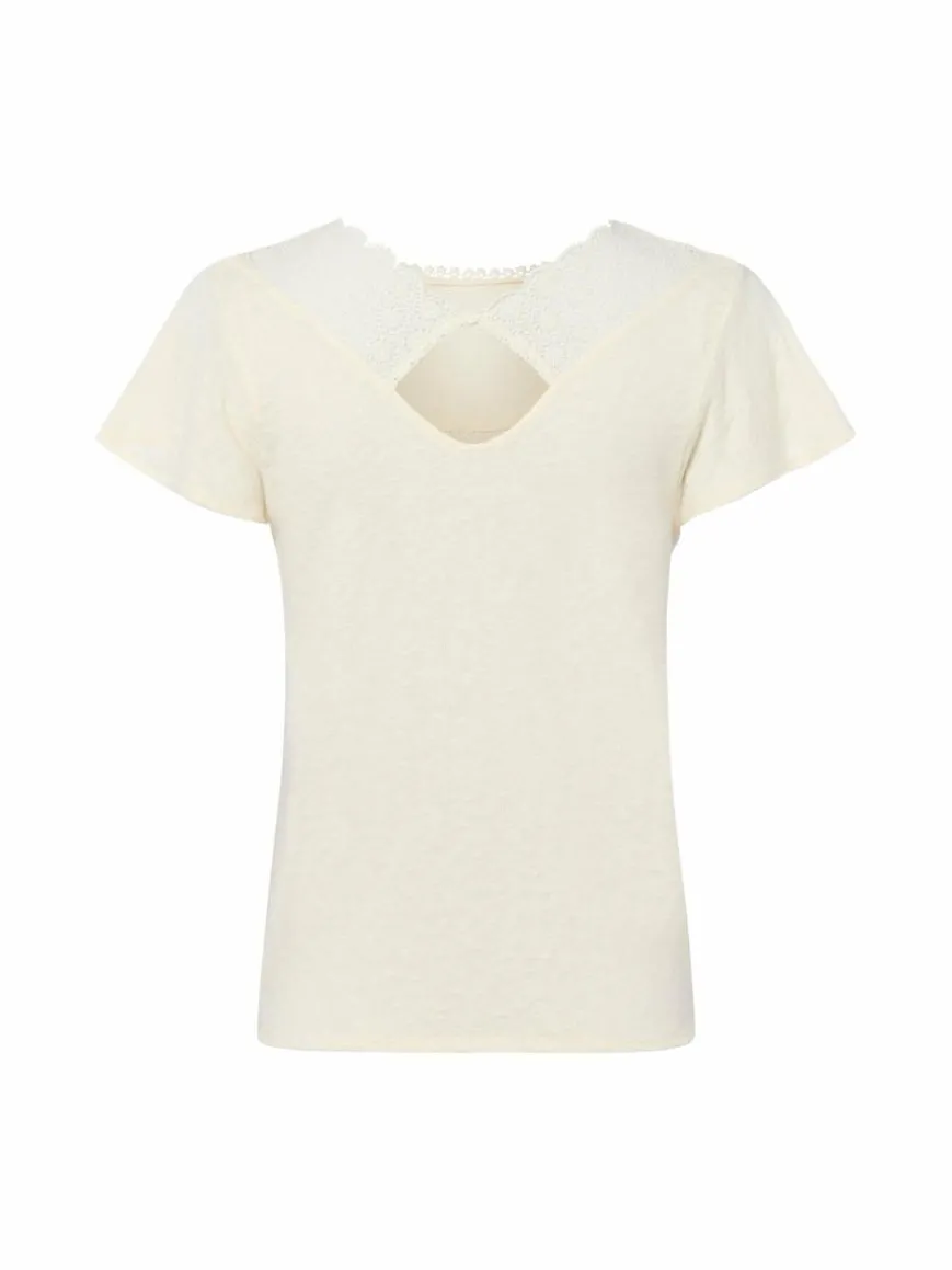 zero Shirts & Tops*Damen T-Shirt vanille meliert
