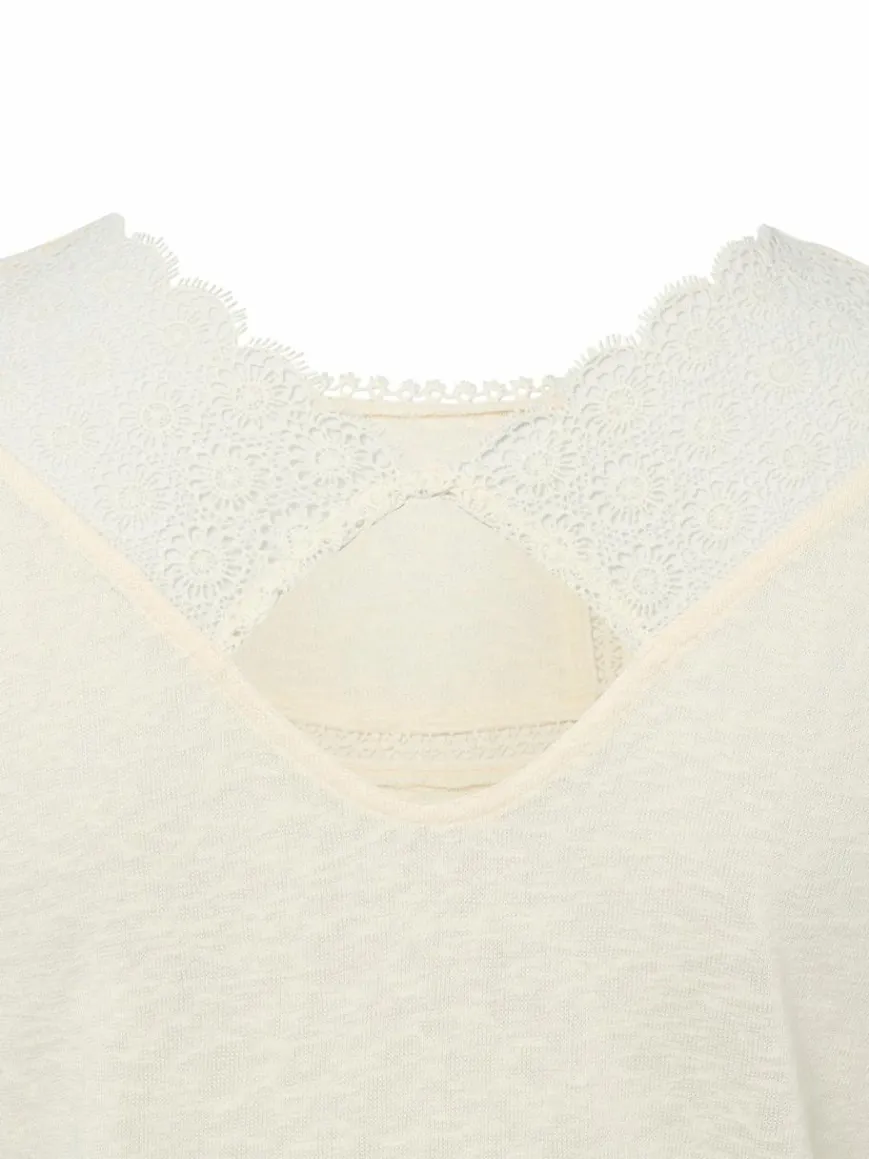 zero Shirts & Tops*Damen T-Shirt vanille meliert