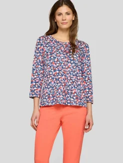 RABE Shirts & Tops*Damen T-Shirt blau gemustert