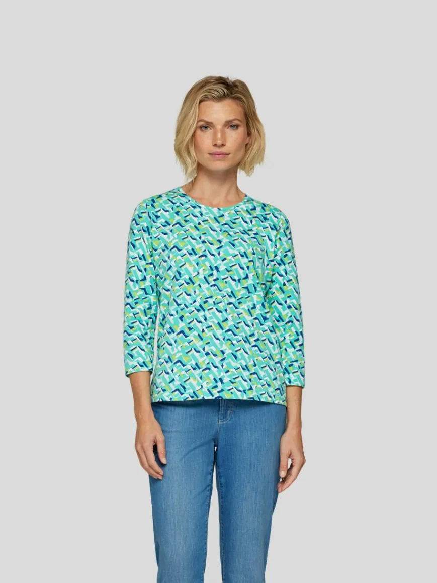 RABE Shirts & Tops*Damen T-Shirt grün gemustert