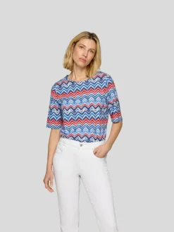 RABE Shirts & Tops*Damen T-Shirt blau gemustert