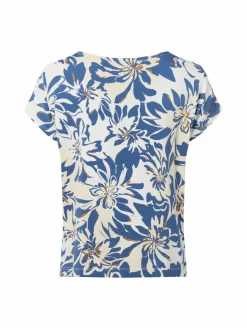 s.Oliver Shirts & Tops*Damen T-Shirt weiß blau gemustert