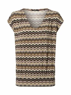 zero Shirts & Tops*Damen T-Shirt weiß mehrfarbig gemustert