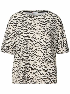 Street One Shirts & Tops*Damen T-Shirt beige schoko gemustert
